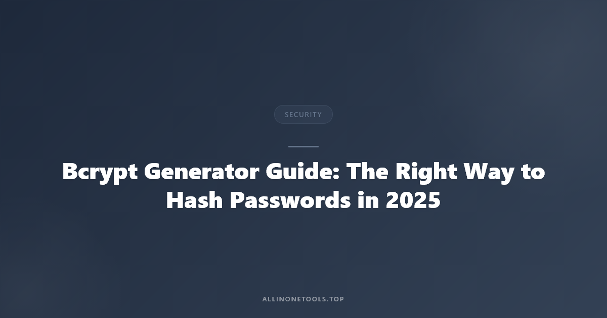 Bcrypt Generator — Hash Passwords Securely Online